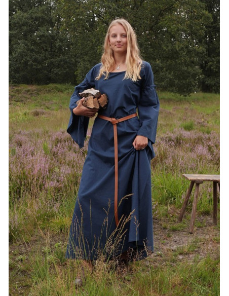 Robe médiévale femme Burglinde bleu...