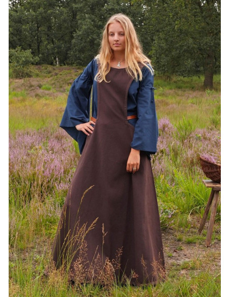 Robe médiévale Andra, marron foncé
