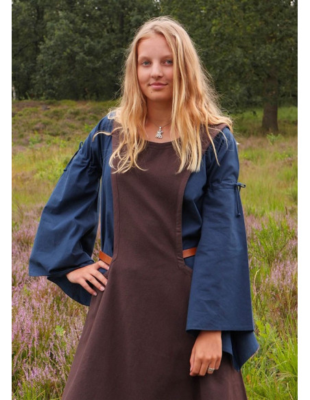 Robe médiévale Andra, marron foncé