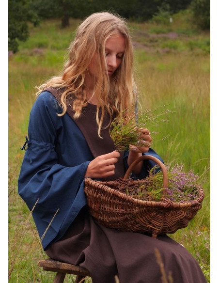 Robe médiévale Andra, marron foncé