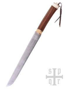 Couteau Viking Seax, manche noyer et os