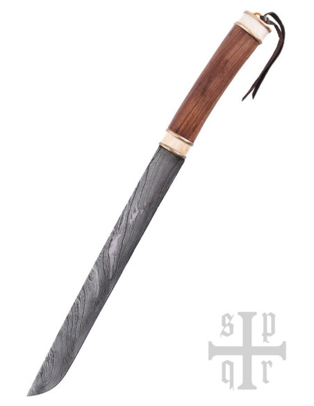 Couteau Seax viking damas, manche...