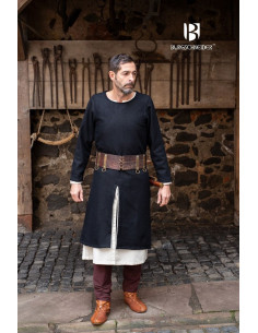 Tunique médiévale Everard manche longue noire