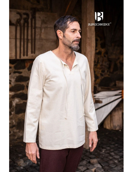 Chemise médiévale cravates Ulrich, crème