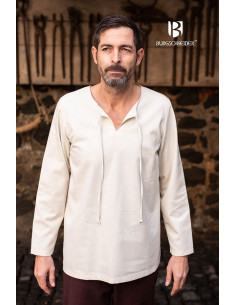 Chemise médiévale cravates Ulrich, crème 2