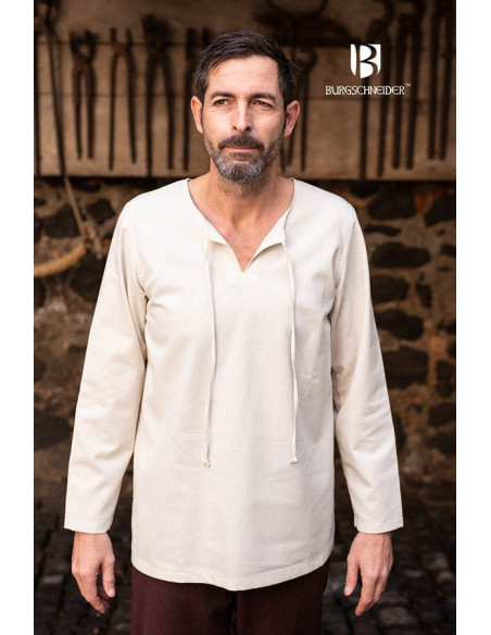 Chemise médiévale cravates Ulrich, crème