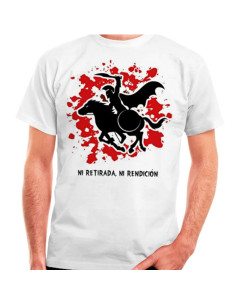 T-shirt blanc Spartan à cheval : ni retraite, ni reddition