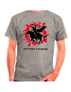 T-shirt gris Spartan à cheval : ni retraite, ni reddition
