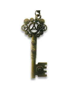 Pendentif Clé avec roulements SteamPunk