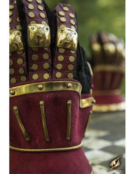 Gantelets médiévaux sablier, rouge