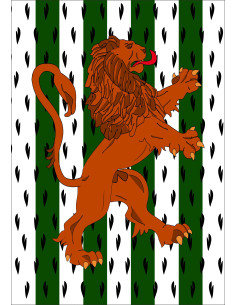 Standard Médiévale Lion Rampant de fonds sauvage