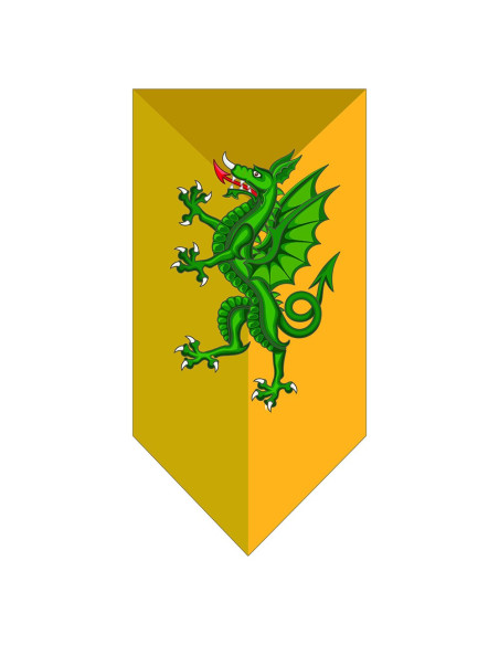 Bannière Médiévale Dragon Vert