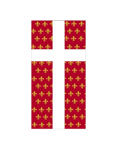 Bannière Médiévale Croix Fleur de Lys