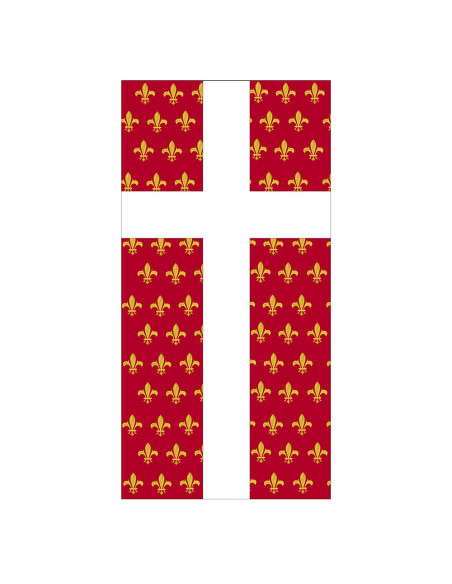 Bannière Médiévale Croix Fleur de Lys