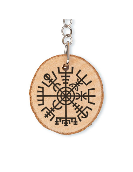 Porte-clés Viking Vegvisir en bois...