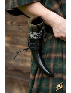Baudrier en cuir pour cor viking