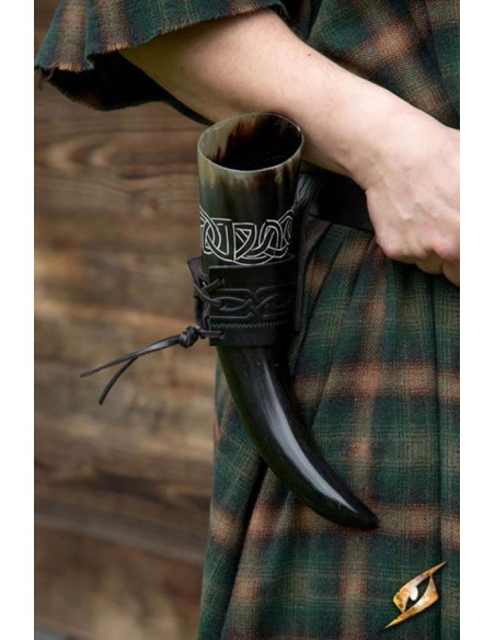 Baudrier en cuir pour cor viking