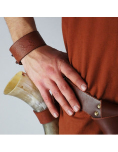 Bracelet en cuir noeuds celtiques, réglable (1 unité) 2