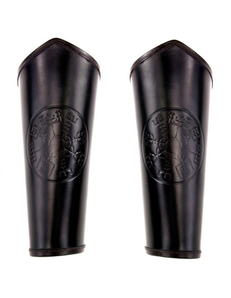 Bracelets en cuir Vegvisir noir celtique