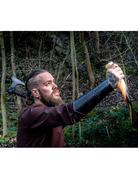 Bracelets en cuir Vegvisir noir celtique