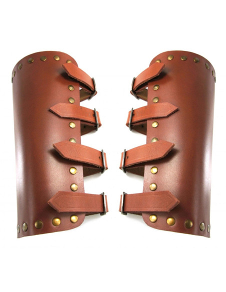 Bracelets Mar médiévaux en cuir marron