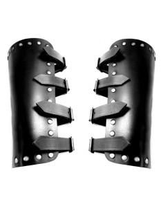 Brassards médiévaux Mar en cuir noir 2