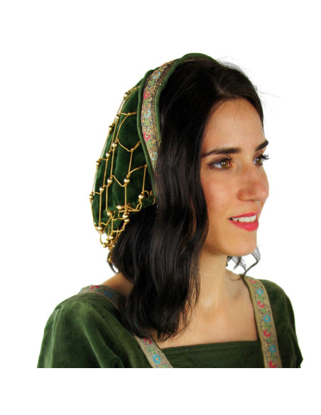 Casquette velours vert noble