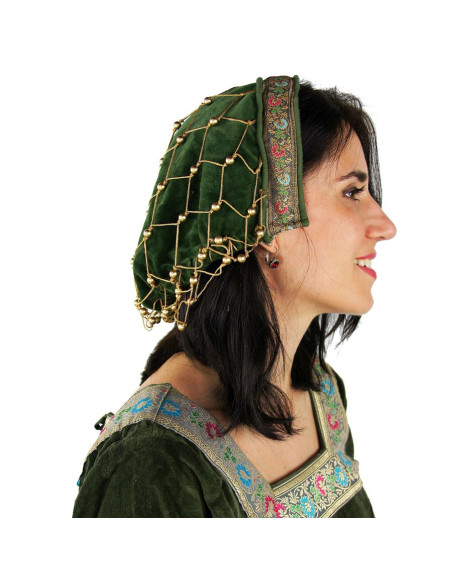 Casquette velours vert noble