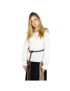 Chemisier femme médiévale Bettina, blanc