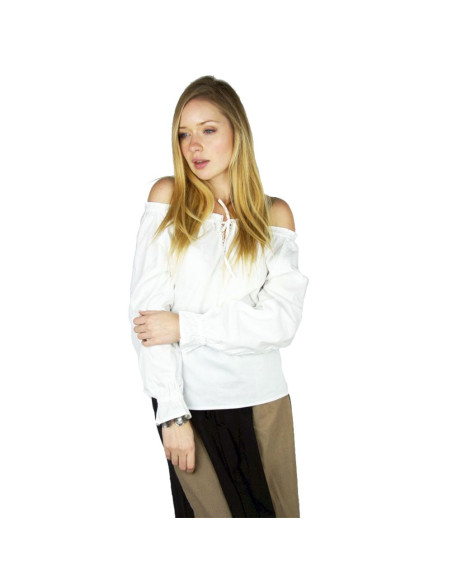 Chemisier femme médiévale Bettina, blanc