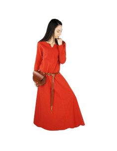 Robe femme viking modèle Lina, rouge 2