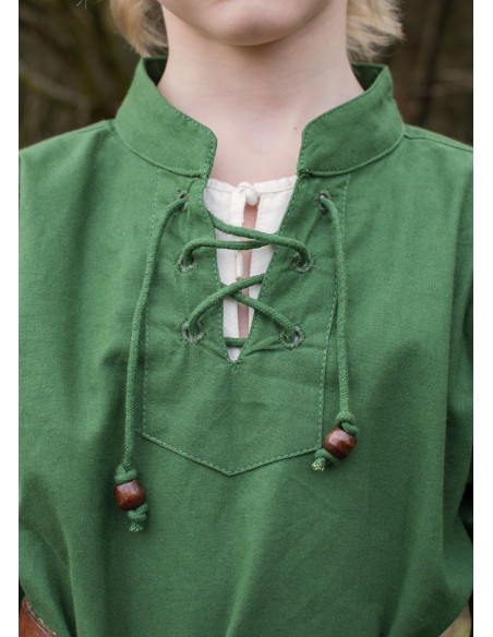 Chemise médiévale verte pour garçon,...