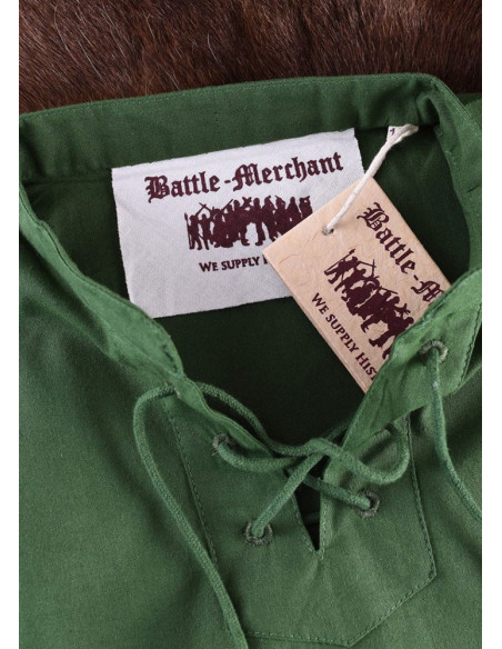 Chemise médiévale verte pour garçon,...