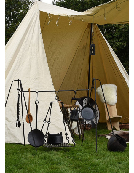 Tente saxonne 4 x 6 m., blanc naturel