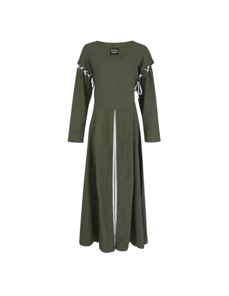Robe médiévale vert-blanc modèle Larina