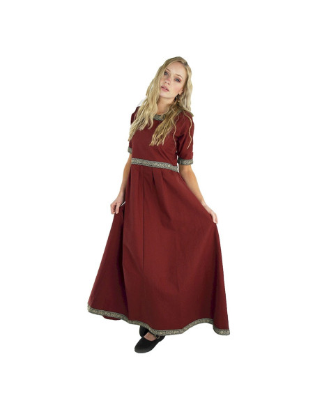 Robe médiévale femme Enin, couleur rouge