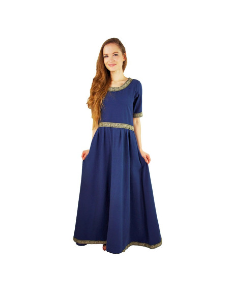 Robe médiévale femme Enin, couleur bleu