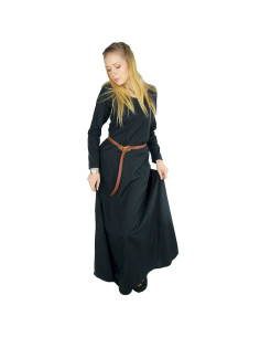 Longue tunique noire pour une Dame Médiévale modèle Scarlet