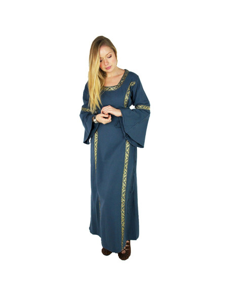 Robe médiévale femme modèle Sophie, Bleu