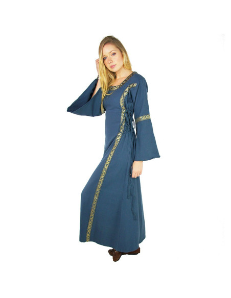 Robe médiévale femme modèle Sophie, Bleu