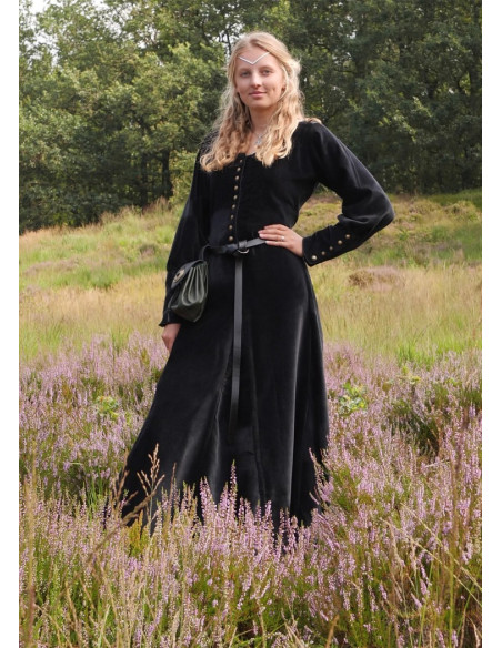 Robe médiévale Elizabeth, velours noir