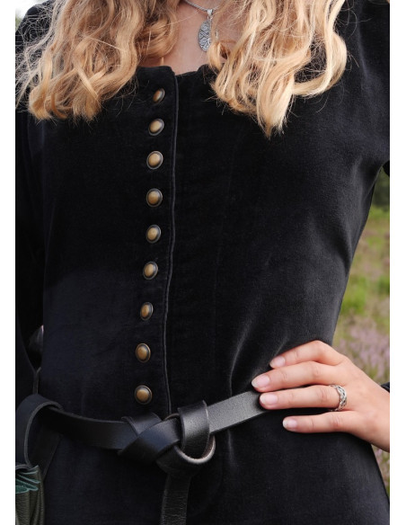 Robe médiévale Elizabeth, velours noir