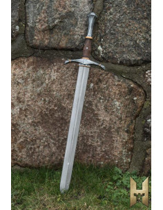 Épée médiévale bâtarde série Stronghold 96 cm, couleur métal