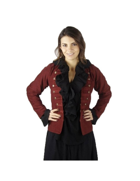Veste pirate Capitaine Emilia, rouge