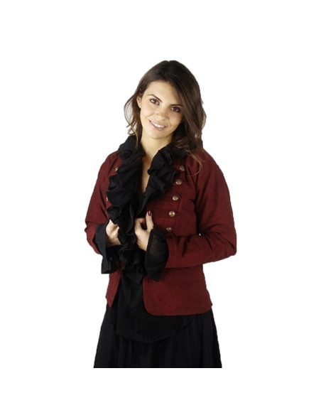 Veste pirate Capitaine Emilia, rouge