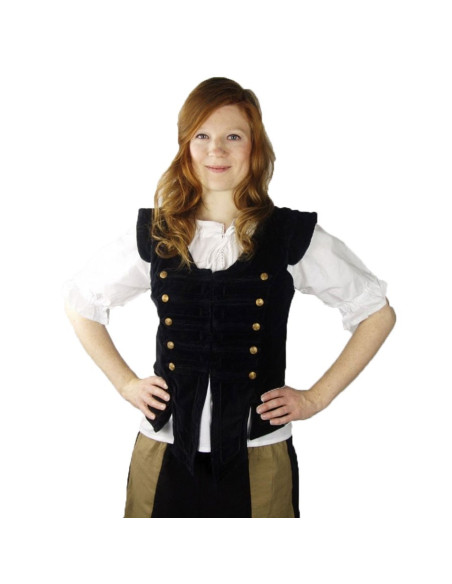 Gilet pirate Capitaine Adaliz, noir