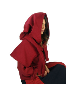 Gugel modèle médiéval en laine Anita, rouge