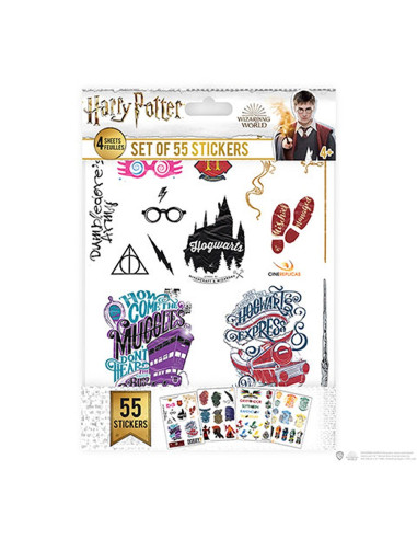Jeu de 55 autocollants de Harry Potter