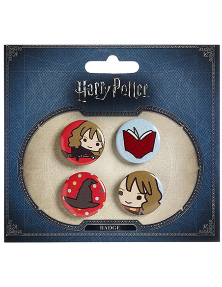 Lot de 4 badges, Hermione, Livre,...