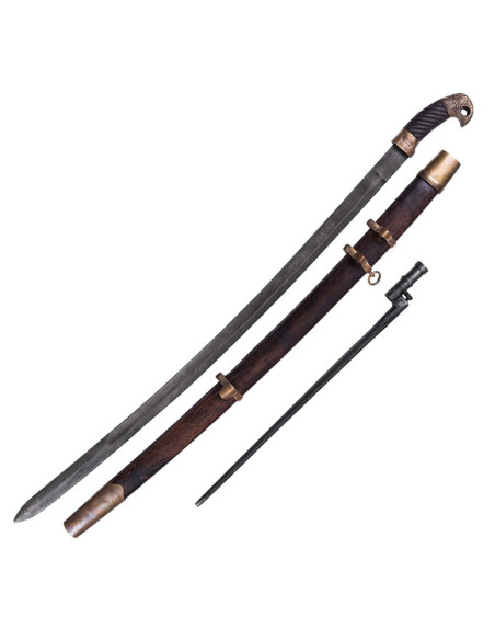 Sabre Shashka vieilli, avec baïonnette